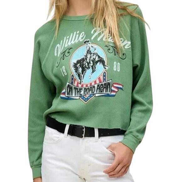 DAYDREAMER Willie Nelson 1980 Cowboy Raglan Thermal Size S New w/o Tag MSRP $118 - Picture 1 of 14